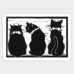 Three cats gossip Sticker